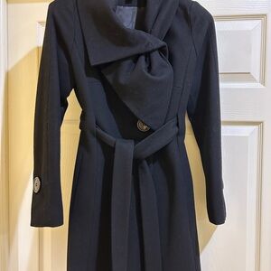Boston Proper Elegant Black Trench Coat